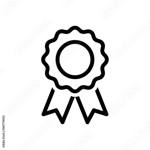 Elegant Award Ribbon with Satin Loop and Hanging Badge for Recognition