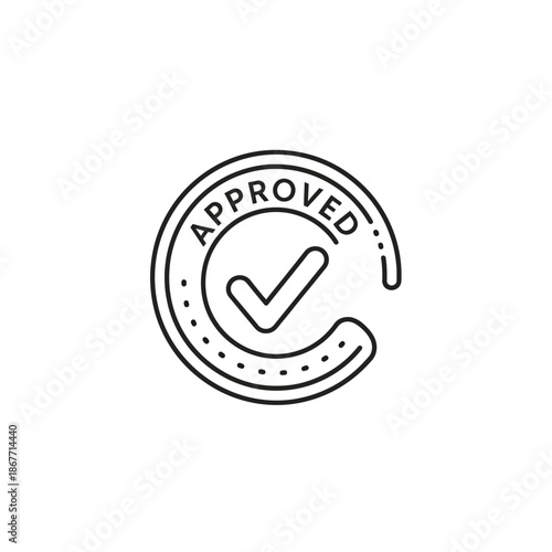 Digital Verification Badge with Checkmark Icon for Security and Approval