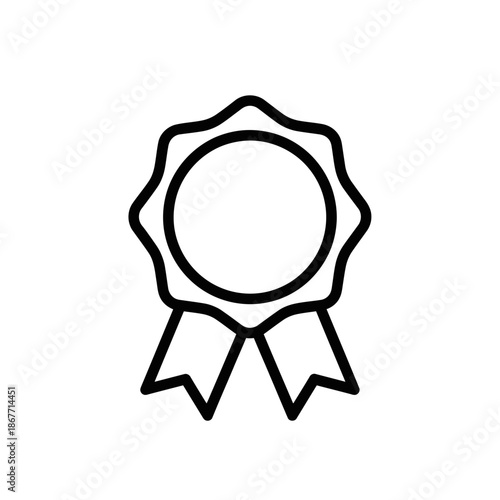 Elegant Award Badge Icon for Achievement Recognition and Certification