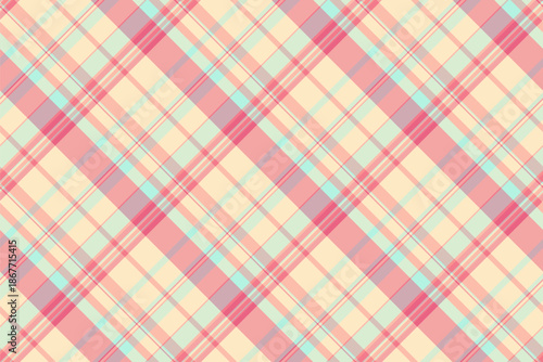 Sheet vector fabric pattern, satin texture tartan check. Spanish plaid background seamless textile in red and light colors.
