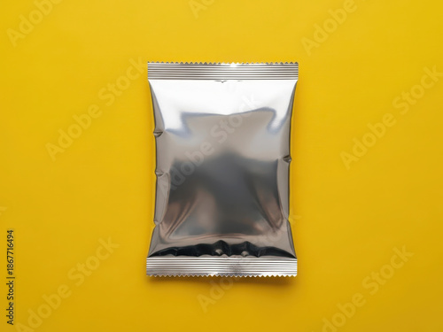 Empty metallic snack packet