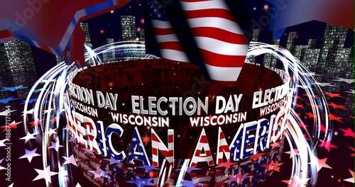 Election Day in Wisconsin – American Voting, Democracy and Patriotic Background Video