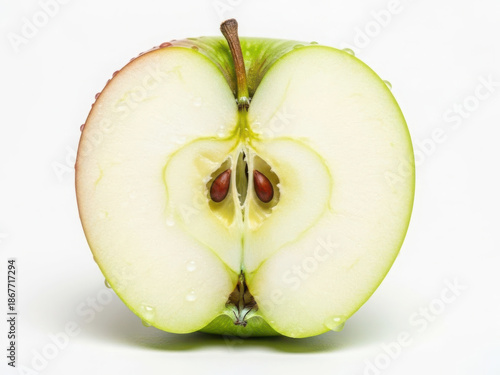 Cross section of a green apple