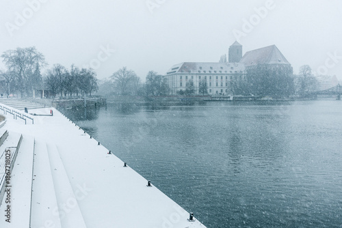 Opady śniegu we Wrocławiu