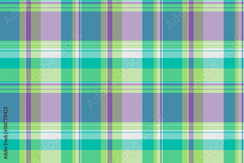 Madras pattern background tartan, customized fabric texture vector. Britain textile plaid seamless check in green and pastel colors.