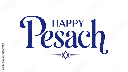 Happy Pesach Jewish Holiday Greeting Text.