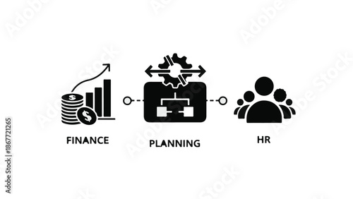Finance, planning and HR icons