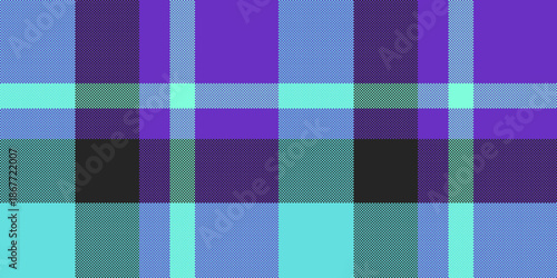 Feminine texture check vector, national seamless plaid tartan. Podium pattern textile background fabric in teal and violet colors.