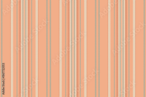 Tight textile seamless lines, multicolor stripe fabric pattern. Larmony texture background vector vertical in orange and light colors.