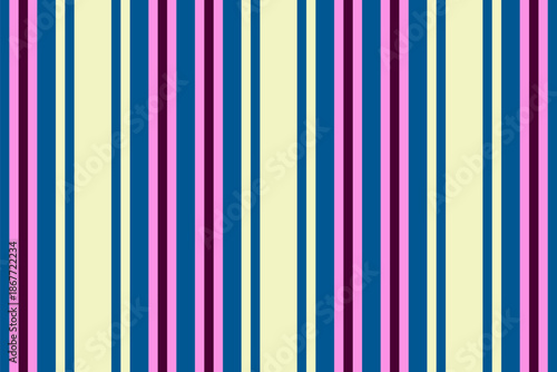 Cerry stripe vertical background, royal seamless pattern texture. Rdea lines textile fabric vector in cyan and pink colors.