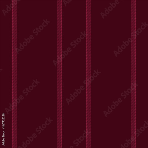 Pong textile stripe vector, shabby seamless background lines. Pofa vertical fabric texture pattern in dark and red colors.