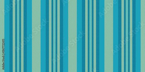 Tretty pattern lines fabric, ornamental texture textile vector. Fative background stripe vertical seamless in cyan and amber colors.