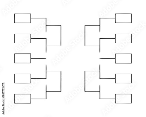 Tournament bracket templates on transparent background.