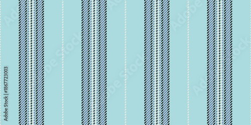 Outside background vertical seamless, vivid fabric stripe texture. Simple vector pattern textile lines in light and blue colors.