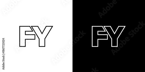 Letter F and Y, FY logo design template. Minimal monogram initial based logotype.