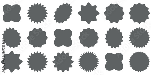 NEW Sticker Set Zigzag Discount Price Drop Special Price Campaign Fair Decoration Adornment Seal Stamp. Set of new arrival shop product tag icon. New labels or sale badges and banners vector sticker