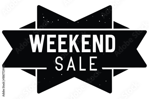 weekend sale vector icon silhouette