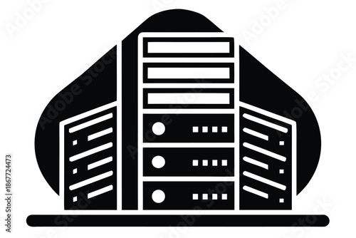 web hosting server vector icon silhouette