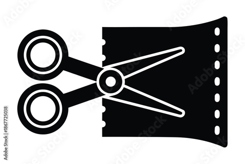 scissors coupon vector icon silhouette