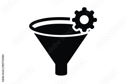 sales funnel vector icon silhouette