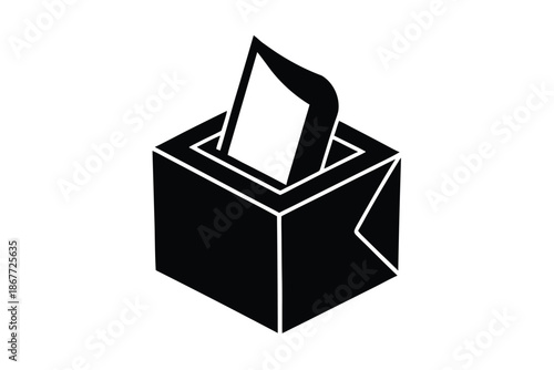 paper ballot vector icon silhouette