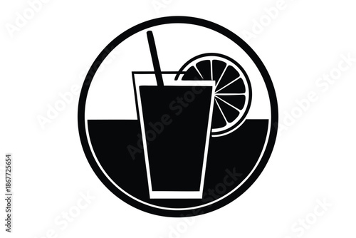 orange juice vector icon silhouette