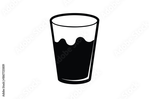 milk glass vector icon silhouette