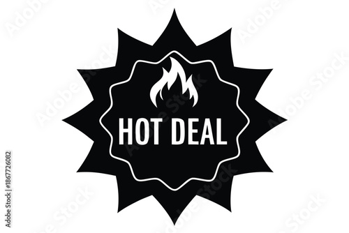 hot deal vector icon silhouette