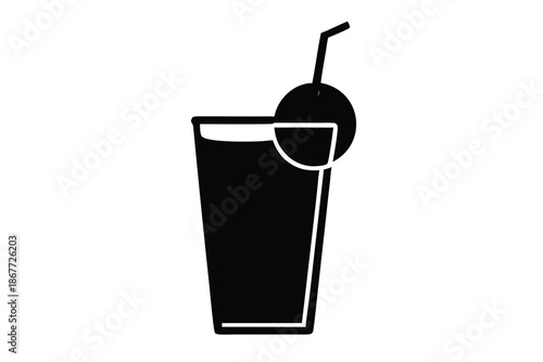 fruit juice vector icon silhouette