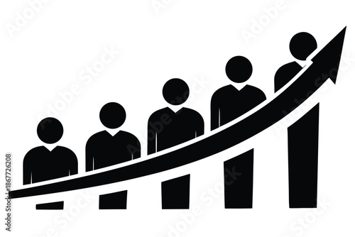 followers growth vector icon silhouette