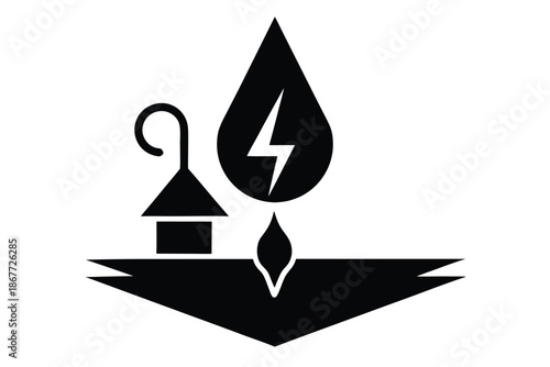 energy flow vector icon silhouette