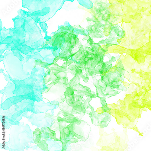 Abstract transparent fluid background with stains and splashes 