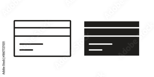 ATM card icons on white background. EPS 10. Editable linear style stroke. Vector icon