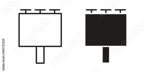 Billboard icons on white background. EPS 10. Editable linear style stroke. Vector icon