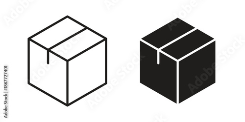 Boxes icons on white background. EPS 10. Editable linear style stroke. Vector icon