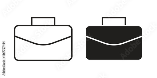Briefcase icons on white background. EPS 10. Editable linear style stroke. Vector icon