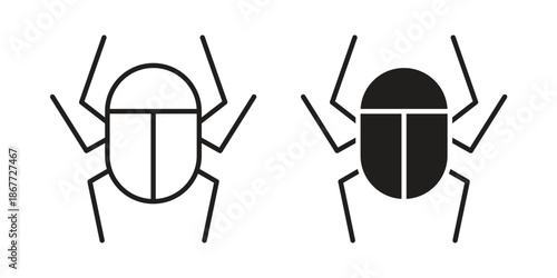 Bug icons on white background. EPS 10. Editable linear style stroke. Vector icon