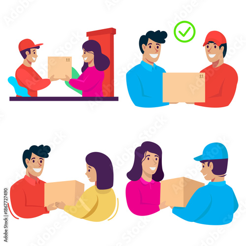 Express Delivery clipart bundle template, for delivery business.