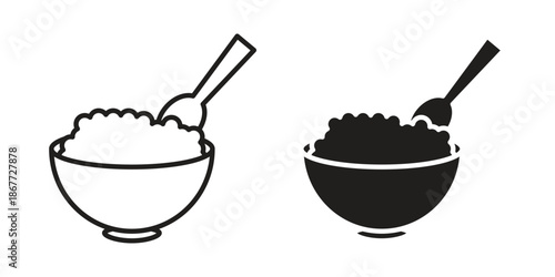 Cereal icons on white background. EPS 10. Editable linear style stroke. Vector icon