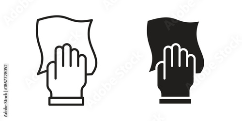 Cleaning cloth icons on white background. EPS 10. Editable linear style stroke. Vector icon