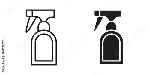 Cleaning spray icons on white background. EPS 10. Editable linear style stroke. Vector icon