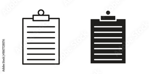 Clipboard icons on white background. EPS 10. Editable linear style stroke. Vector icon