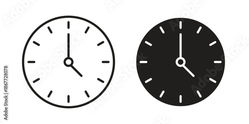 Clock icons on white background. EPS 10. Editable linear style stroke. Vector icon