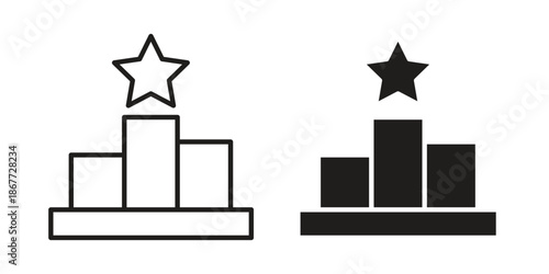 Competition icons on white background. EPS 10. Editable linear style stroke. Vector icon