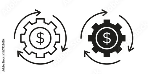 Costs optimization icons on white background. EPS 10. Editable linear style stroke. Vector icon