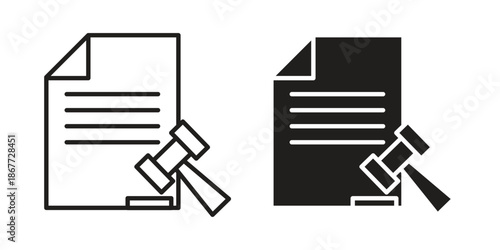 Court decision icons on white background. EPS 10. Editable linear style stroke. Vector icon
