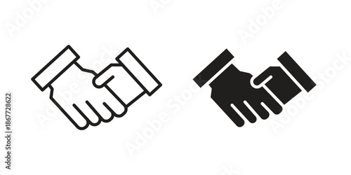 Deal icons on white background. EPS 10. Editable linear style stroke. Vector icon