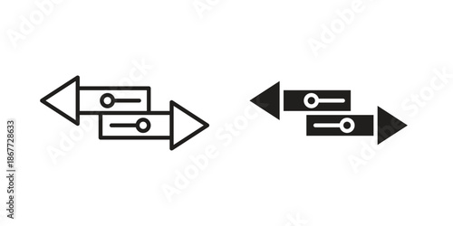 Data transfer icons on white background. EPS 10. Editable linear style stroke. Vector icon