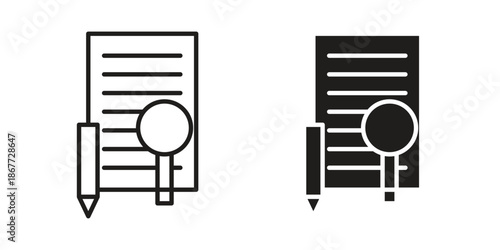 Defining icons on white background. EPS 10. Editable linear style stroke. Vector icon