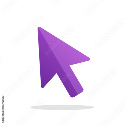 Purple Cursor Arrow: Simple Pointer Icon for Digital Interface Design and Website Navigation